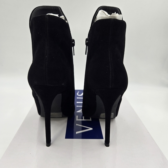 New VENUS Black Heeled Boots with Stiletto Heel - Picture 3 of 8